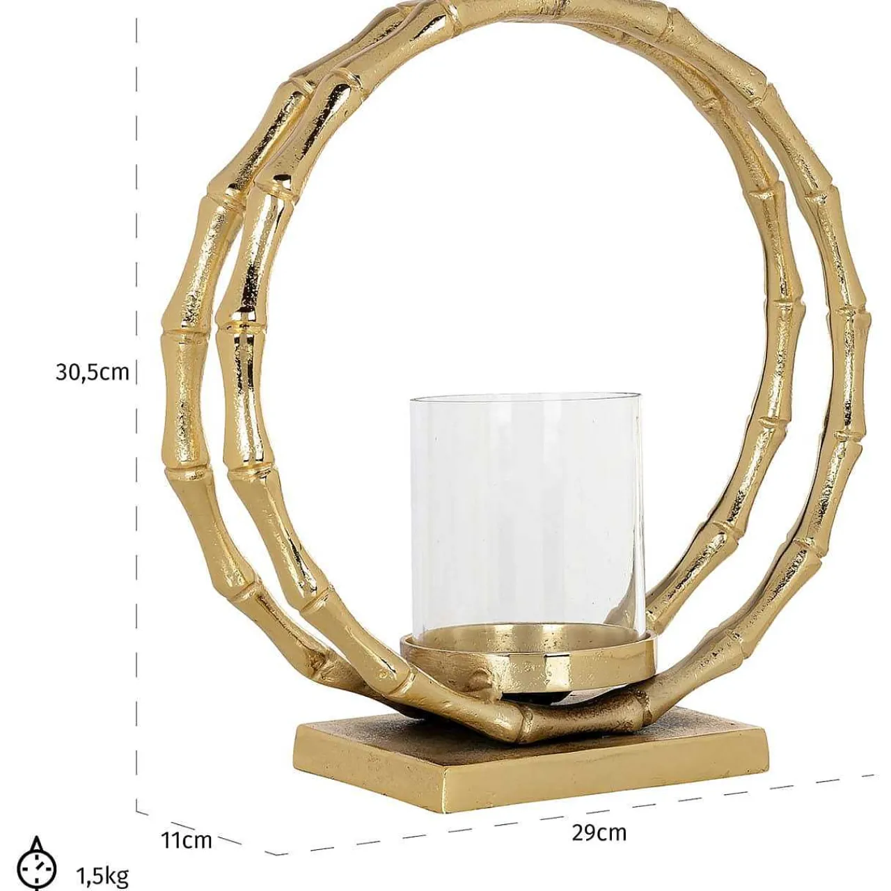 Richmond Interiors Windlicht Merlyn Gold 31> Windlichter & Teelichthalter