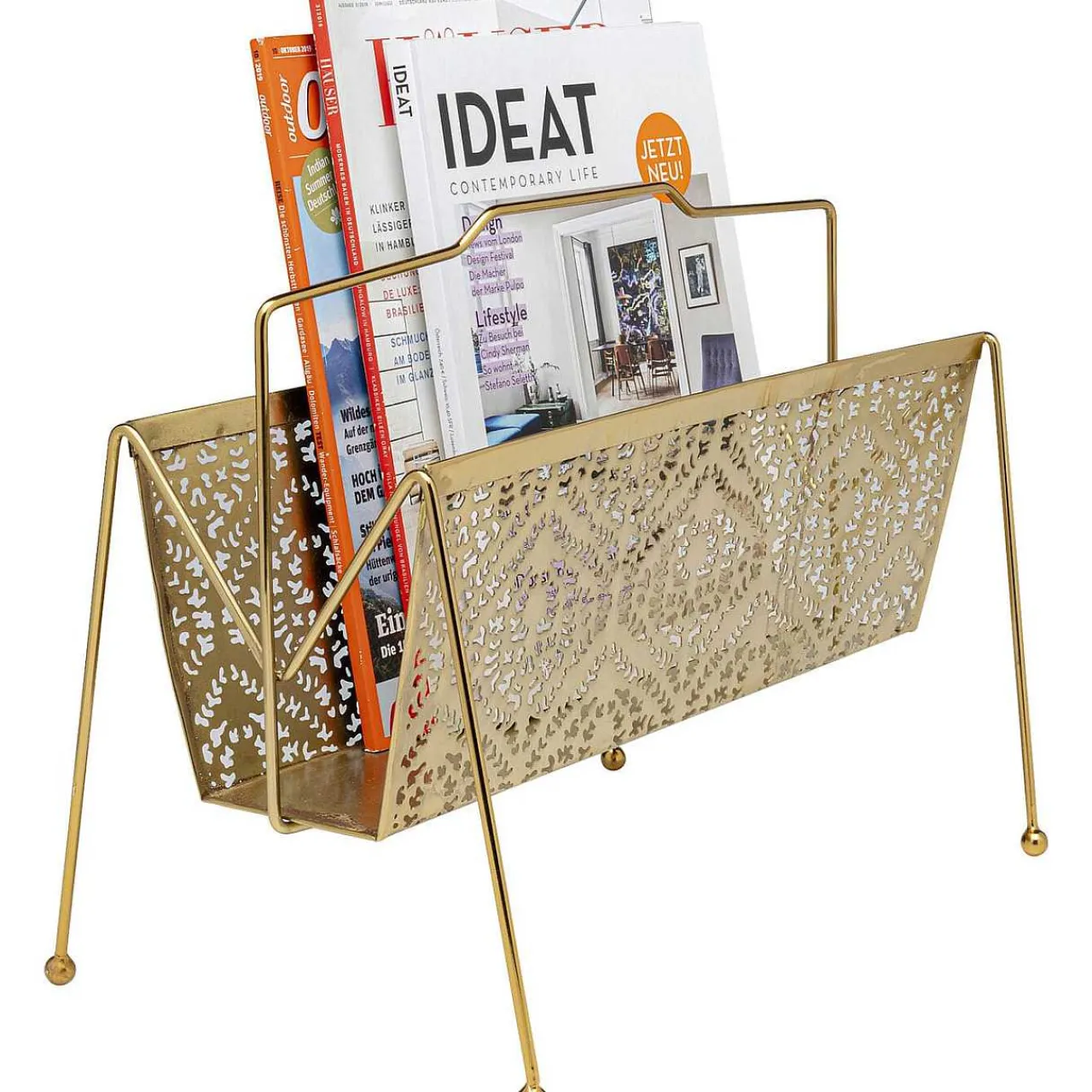 KARE Design Zeitungsständer Basket Gold Klein> Zeitungsständer
