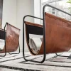 mutoni vintage Zeitungsständer News Echtleder 38X37X22> Zeitungsständer
